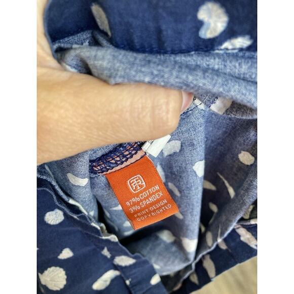 Tori Richard Mens Blue Seashell Button Shirt size XL Short Sleeve Beach Hawaii - Picture 4 of 5